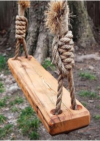 Resim Bamena Wood Grassy Ahşap Salıncak 