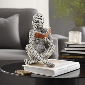 Resim Modern Soyut Okuma Figürü - Yatak Odası, Masa, Ofis için Benzersiz Reçine Ev Dekoru | Arkadaşlar için Mükemmel Tatil Hediyesi 