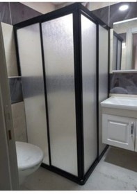 Resim 90 90 Siyah Profilli Köşe Mika Duşakabin Siyah 