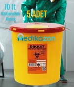 Resim Medikazon Tıbbi Atık Kovası 10 Lt X5 Adet (sert Plastik) 