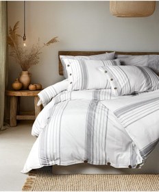 Resim Cotton Collection Tek Kişilik Çizgili Nevresim Seti Mistray Renkli 