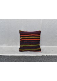 Resim Zehra Abla Halı Yeni El Dokuma Dekoratif Kilim Kırlent Yastık Kılıfı 6791 Çok Renkli 