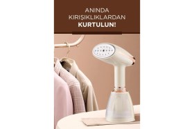 Resim Taşınabilir 1500W Beyaz Buharlı Kırışıklık Giderici Dikey Ütü 