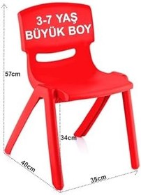 Resim Fiore 4'Lü Set Büyük Şirin Çocuk Sandalyesi Kırmızı 