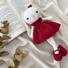 Resim Amigurumi Uzun Kulak Tavşan (Catania) - Bordo 