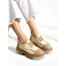 Resim Bestello Bağcıklı Termo Taban Casual 331-7283-04 Kadın Ayakkabı Bej 