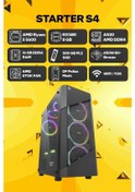 Resim Game Garaj Starter S4 R5 5600 16 GB 500 GB SSD RX580 8 GB Free Dos Masaüstü Oyuncu Bilgisayarı 