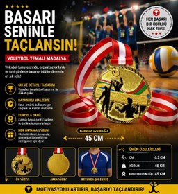 Resim Avessa Mad-Vol-2 Voleybol Figürlü Madalya 6,5 Cm 