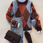 Resim Kadın Yumuşak Kazak - Şık Kahverengi/Kırmızı - Günlük ve Resmi Kombinler İçin Uzun Kollu Kazak - Tüm Sezon Katmanlama Temel Parçası - Kadın, Soğuk Hava Kazak, Günlük Giyim, Klasik Tasarım, Dayanıklı Yapı, Ofis Giyimi 