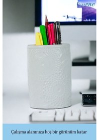 Resim Kalemlik Beyaz Renk Masa Kalemliği Organizer Kalemlik Model 12 Çok REnkli 