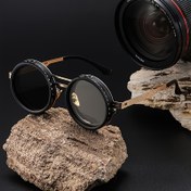 Resim Unisex Steampunk Yuvarlak Çerçeve Gözlükler Döner Lenslerle - Punk Tarzı, Tam Çerçeveli Tasarım, TAC Lensler, Çinko Alaşımlı Çerçeve, Cadılar Bayramı ve Şükran Günü için İdeal, Günlük Moda Aksesuarı, Pil Olmadan, Döner Lens, Erkekler için Gölge 