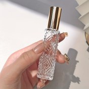 Resim Metal Kapaklı Romboz Desenli Cam Sprey Şişesi - BPA içermez, Kokusuz, Tekrar Kullanılabilir Kozmetik Sis 