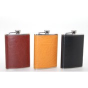 Resim PERİBOİA Paslanmaz Çelik Tekli 9 Oz Derili Matara 