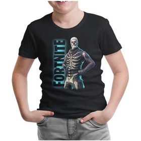 Resim Fortnite - Skull Trooper Siyah Çocuk Tshirt 