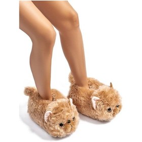 Resim Twigy Kedi-2 Kadın Hayvanlı Panduf Kahverengi 36/41 CC0615 Kahverengi 