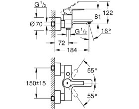 Resim Grohe Lineare New Tek Kumandalı Duş Bataryası - 33849001 