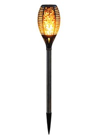 Resim 1 Adet Alev Efektli Bahçe Lambası Solar Güneş Enerjili Otomatik Fotoselli Bahçe Patika Lambası H12 Siyah 