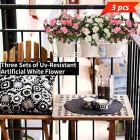 Resim UV Dayanıklı Yapay Beyaz Çiçek Bitkileri - Pembe ve Yeşil Vurgulu Gerçekçi Sahte Kamelyalar, Dış Mekan İlkbahar & Yaz Dekoru için Mükemmel, Düğünler, Ev, Ofis, Bahçe, Veranda veya Balkon İçin, Gerçekçi Çiçek Sergisi | İç ve Dış Kullanım, Yapay Dış Mekan Çiçekler 