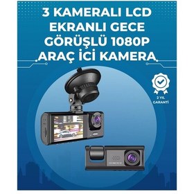 Resim Gece Görüşlü 3'lü Araç Kamerası Geri Görüş Destekli, 170 Geniş Açı 
