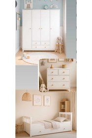 Resim Koza %100 MDF Bonnie Mega Mini Beyaz Bebek Odası 