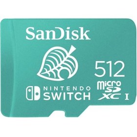 Resim SanDisk Nintendo Switch 512 GB 100/90 MB/S Micro SDXC Hafıza Kartı SDSQXAO-512G-GN3ZN Yeşil 
