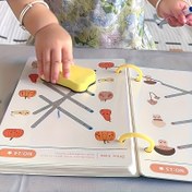 Resim 32 sayfalık yeniden kullanılabilir eğitim pratik kitapları, silinebilir yazı izleme panoları, dayanıklı kağıt malzemeler, 3-6 yaş arası çocuklar için kontrol eğitimi ve aydınlatma egzersizleri için uygun 