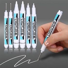 Resim 1 Adet/3 Adet Hızlı Kuruyan Beyaz Jel Rulo Kalem, Cam, Lastik ve Defter İçin Kalıcı Mürekkep, İnce & Geniş Uçlu (0.7mm, 1mm, 2.5mm) - Lekeye Dayanıklı 