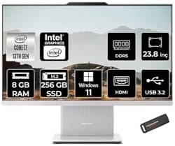 Resim LENOVO IdeaCentre 24IRH9 i7 13620H 8GB DDR5 256GB SSD 23.8" FHD IPS W11P Beyaz All in One PC & PER4 