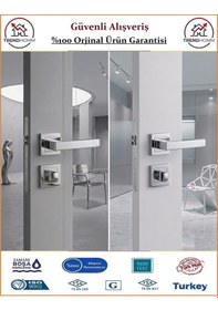Resim Çelebi Lama Rozetli İç Kapı Kolu - Parlak Nikel - Wc Banyo 