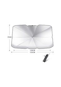 Resim Katlanabilir Araç Ön Cam Güneş Uv Koruma Şemsiye Otomatik Güneşlik 135x120x79 Cm 