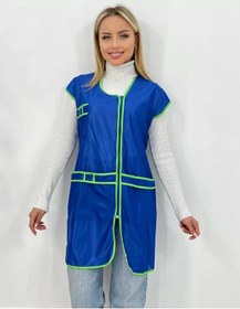 Resim Elite Style Uniform İşlenmiş Erkek Kısa Mutfak Önlüğü, Kuaförler İçin Fermuarlı 168870761 Açık Mavi 