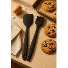 Resim Yumurta Fırçası ve Spatula 2li Set Silikon Yanmaz Yapışmaz 