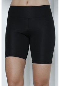 Resim Kadın Yüksek Bel Kısa Tayt Bisiklet Biker Şort Toparlayıcı Siyah SiYAH 
