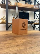 Resim EFE DERİ Renault taba Deri taba köşelikli Dikişli Araç Ruhsat Kılıfı Kabı Oto Ruhsatlık Araba Ruhsat Koruyucu 