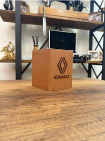 Resim EFE DERİ Renault taba Deri taba köşelikli Dikişli Araç Ruhsat Kılıfı Kabı Oto Ruhsatlık Araba Ruhsat Koruyucu 