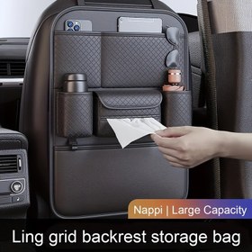Resim Ling Grid 4021 Ara Koltuk Deposu Çantası, Siyah, Güç Gerekmez, Araç Organizerı ile Peçete Kutusu, Ev Garaj Depolama ve Organizasyonu için Sandalye Arkası Depolama Rafı, Ev ve Garaj için Depolama ve Organizasyon 