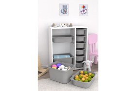 Resim Pratico Çok Amaçlı Oyuncak Dolabı Gri 2D2K6U 