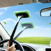 Resim Uzun Saplı ve Ultra İnce Lifli Ped ile 1 Adet Araba Cam Temizleme Fırçası - Iz Bırakmayan Ön Cam, Pencere, Dikiz Aynası İç Temizlik Aracı - Dayanıklı Plastik Ergonomik Tasarım Araç Detaylandırma & Ev Kullanımı için Etkili Temizlik Aracı | Kolay Tutuş Malzemesi, Araba Temizlik Aksesuarları 