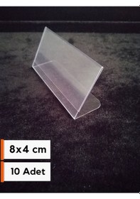 Resim 10 Ad Şeffaf Pvc Etiketlik İsimlik 8x4 Cm Kartvizitlik Ayaklı 