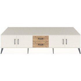 Resim Kronos Tv Ünitesi 2 Raflı 2 Çekmeceli 4 Kapaklı 220x59x51 Aytaşı-aytaşı/çam Aytası/atlas Çam - Aytası 