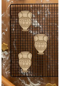 Resim Vazo Kurabiye Kalıbı, Hamur Şekillendirici, Bisküvi Kalıbı, Kolay Kesim Ucu Beyaz 