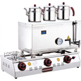 Resim Işıkgaz Doğalgazlı Ce Çift Tab. Kapaklı 3 Demlik Çay Ocağı Ekonomik 60'lık 