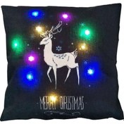 Resim Ximistore9 45x45cm Noel Desenli Led Işıklı Keten Yastık Kılıfı - Otomobil, Koltuk, Pencere Dekorasyonu, Rene Kapaklı 