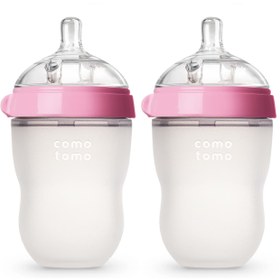 Resim Comotomo Silikon Biberon 250ml + 250ml - Pembe 