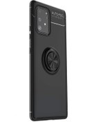 Resim Microcase Samsung Galaxy S10 Lite Focus Serisi Yüzük Standlı Silikon Kılıf - Siyah 