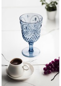Resim Akrilik Lacivert Tekli Kadeh & Su Meşrubat Kahve Yanı Bardağı 450 Ml Cam Değildir Diğer 