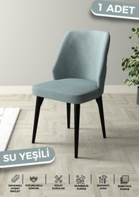 Resim Haus concept Bella Serisi 1.sınıf Babyface Silinebilir Kumaş Su Yeşili Sandalye Siyah Gürgen Ayak 