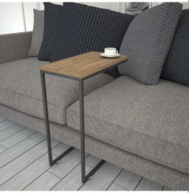 Resim Callen Yan Sehpa & Tekerlekli Servis Sehpası Metal Kafkas Meşe 