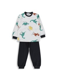 Resim Civil Boys Dinozor Baskılı 2-5 Yaş Pijama Takımı - Gri Füme 