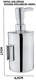 Resim Geseus Ç.ayna Metal Krom Asmalı Sıvı Sabun Dispenseri 400ml-803 